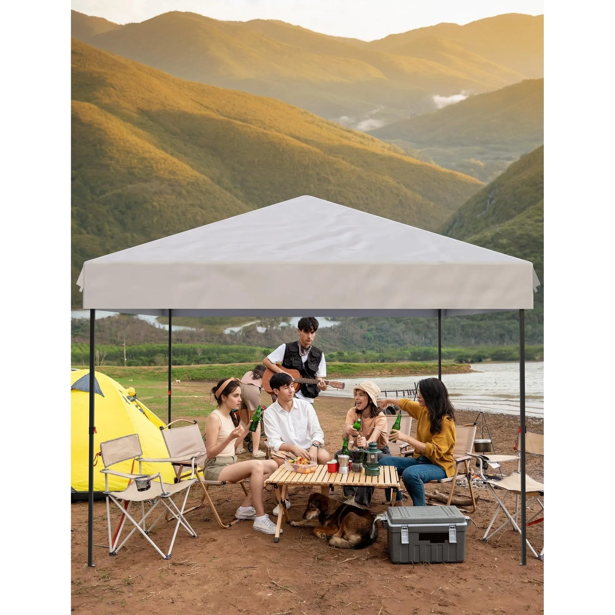 10x10 Feet Instant Pop-Up Canopy Tent. 4 Detachable Sidewalls - 10*10Ft