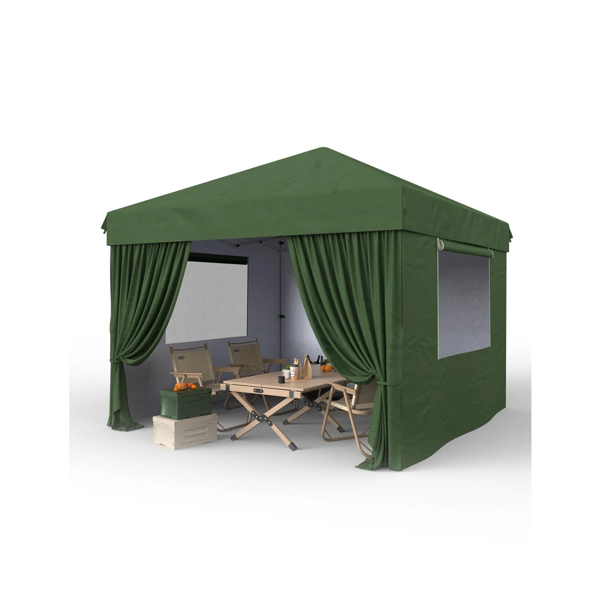 10x10 Feet Instant Pop-Up Canopy Tent. 4 Detachable Sidewalls - 10*10Ft