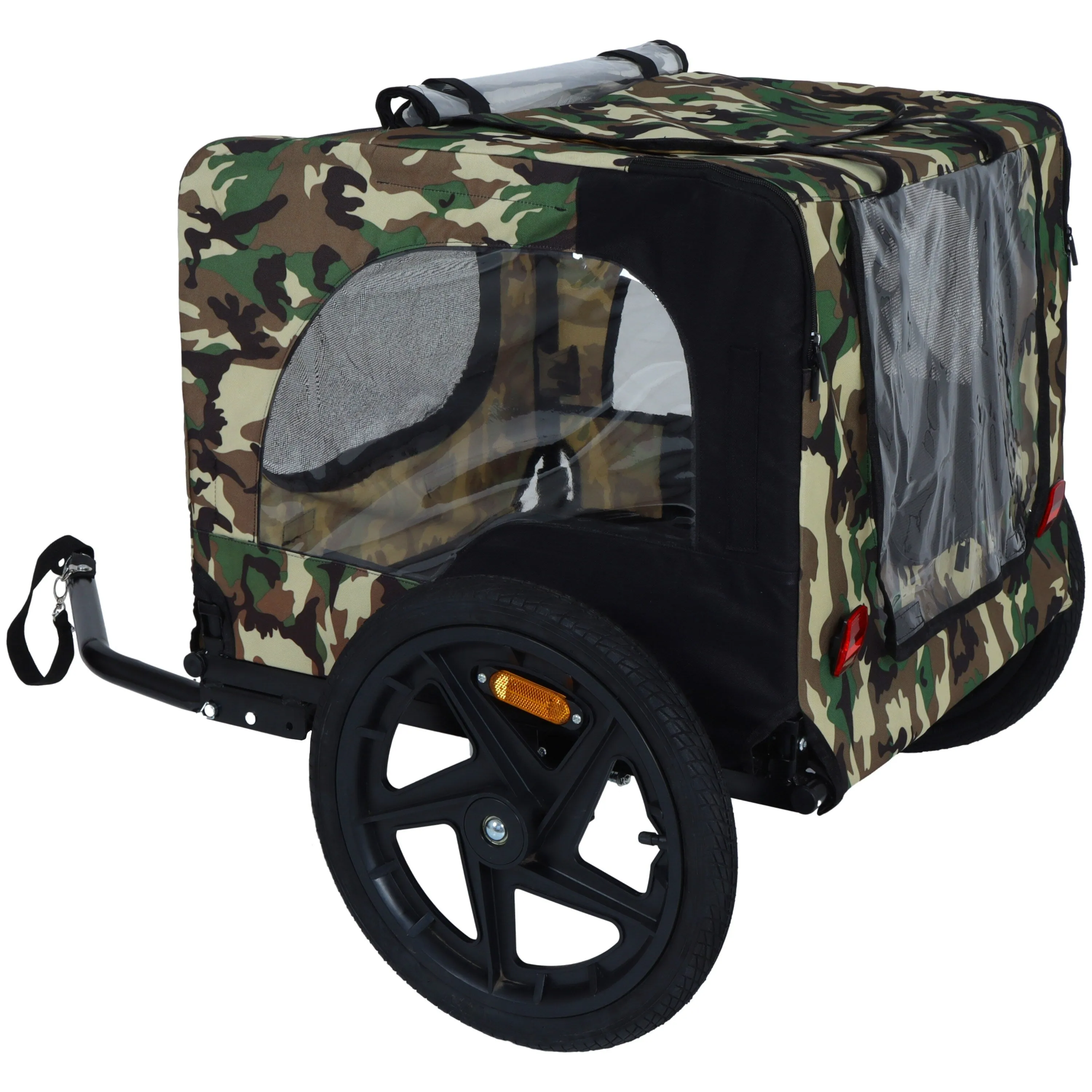 2-in-1 Bike & Pull-Behind Pet Trailer - Convertible Dog/Cat Carrier with Detachable. for Cycling Hand-Pulled