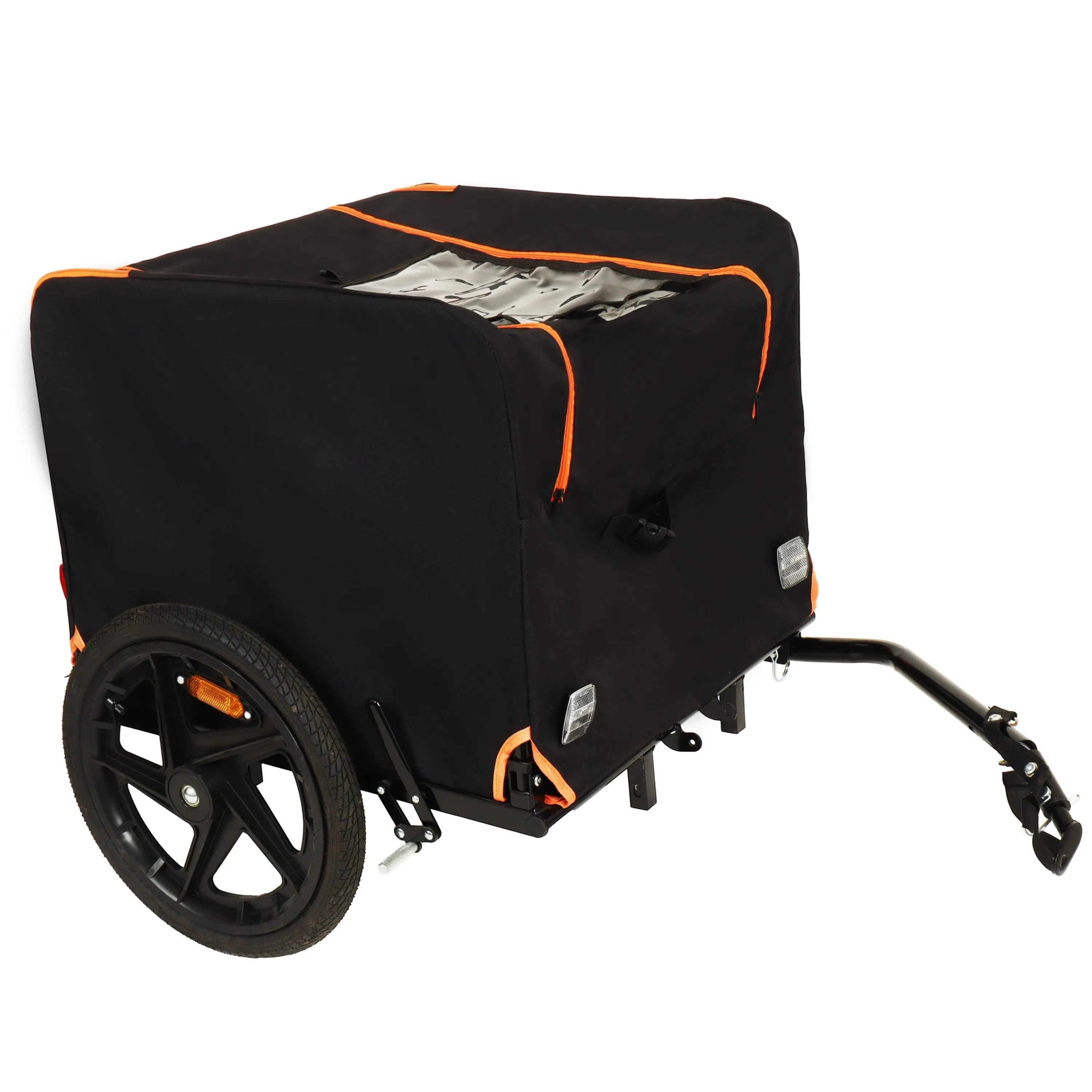 2-in-1 Bike & Pull-Behind Pet Trailer - Convertible Dog/Cat Carrier with Detachable. for Cycling Hand-Pulled