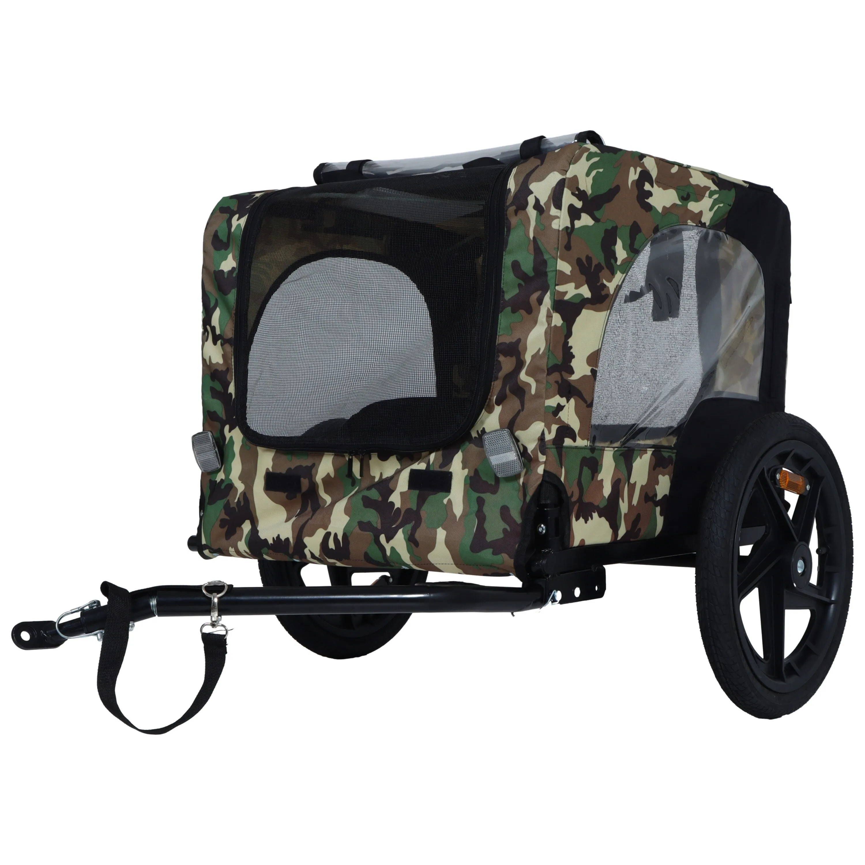 2-in-1 Bike & Pull-Behind Pet Trailer - Convertible Dog/Cat Carrier with Detachable. for Cycling Hand-Pulled