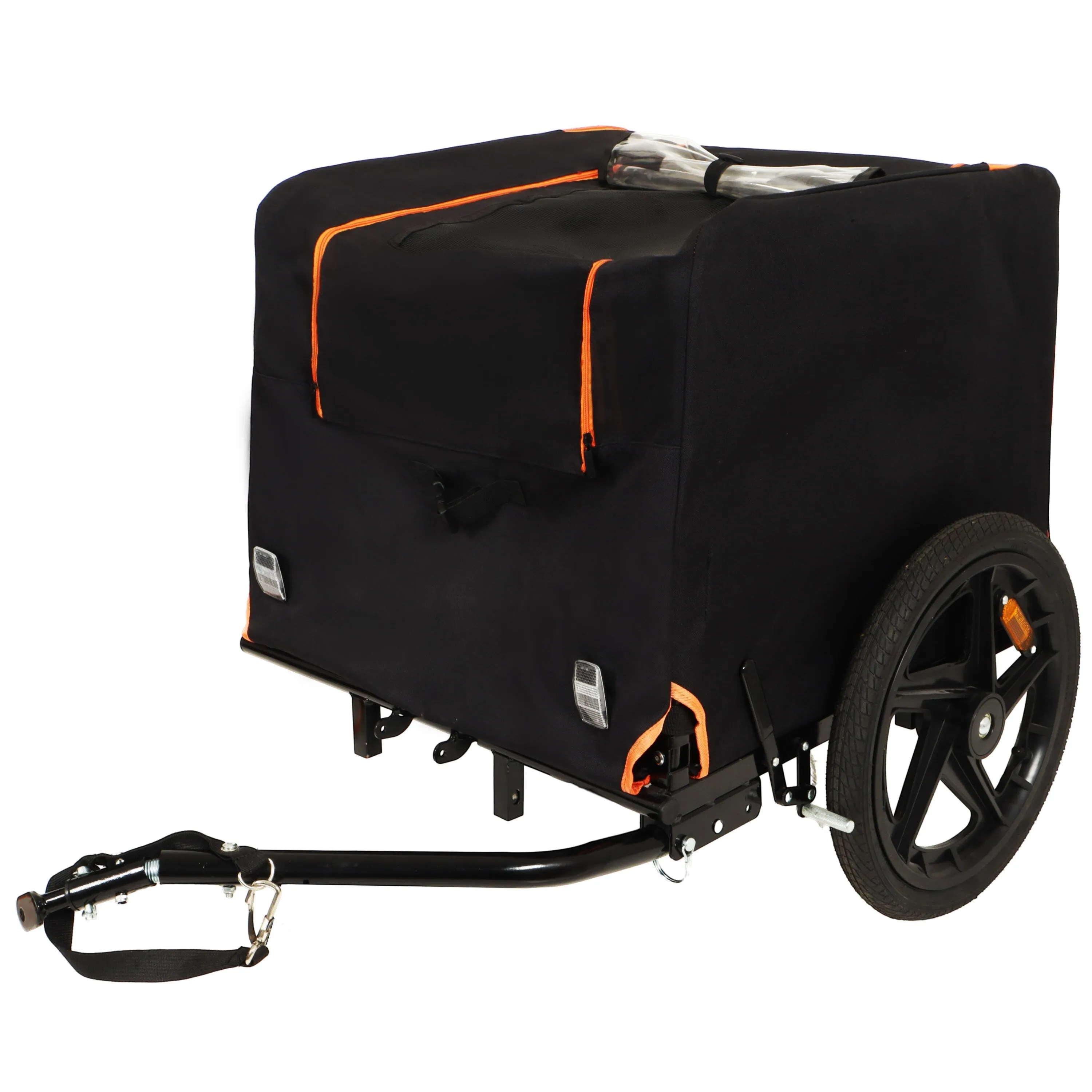 2-in-1 Bike & Pull-Behind Pet Trailer - Convertible Dog/Cat Carrier with Detachable. for Cycling Hand-Pulled