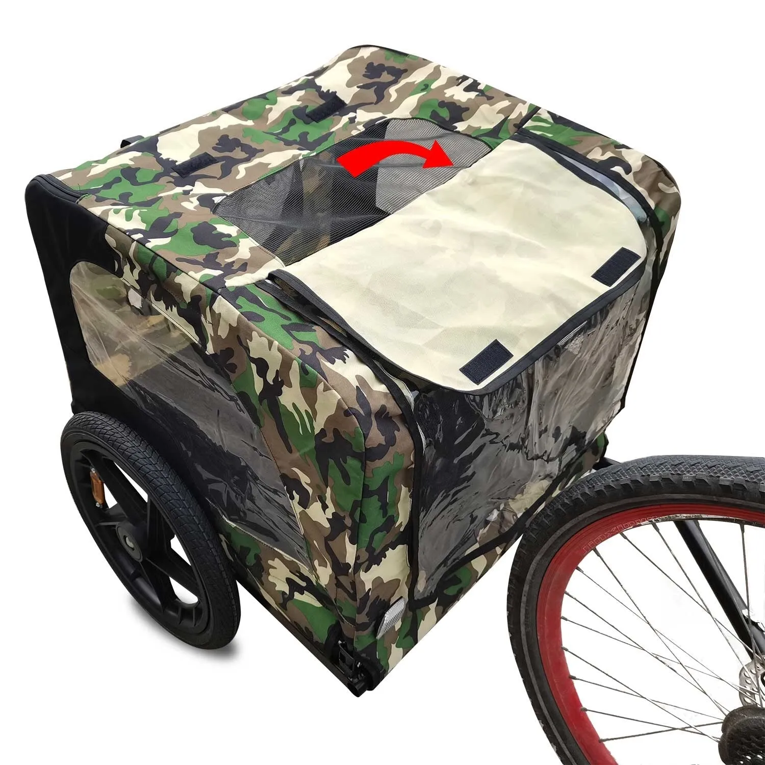 2-in-1 Bike & Pull-Behind Pet Trailer - Convertible Dog/Cat Carrier with Detachable. for Cycling Hand-Pulled