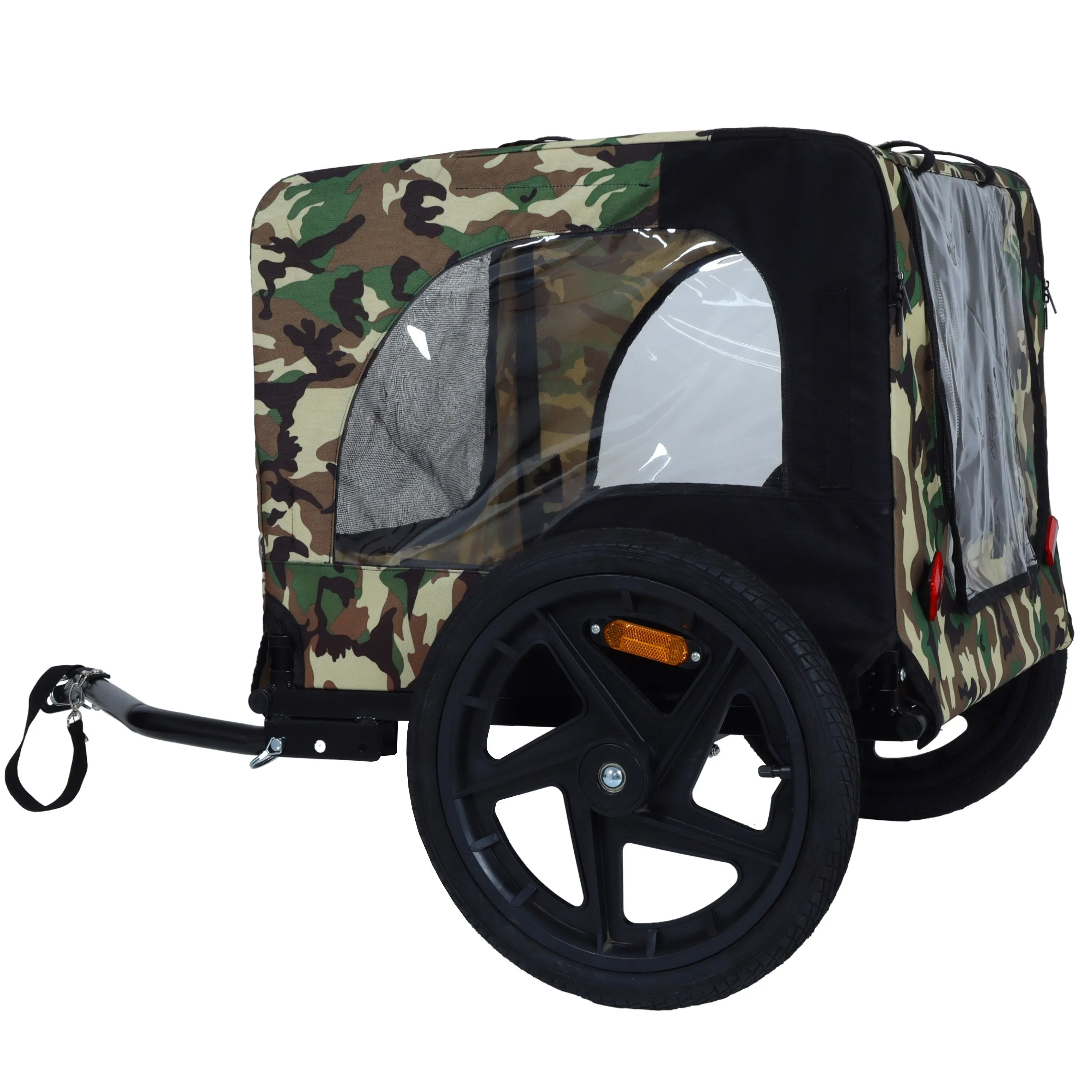 2-in-1 Bike & Pull-Behind Pet Trailer - Convertible Dog/Cat Carrier with Detachable. for Cycling Hand-Pulled