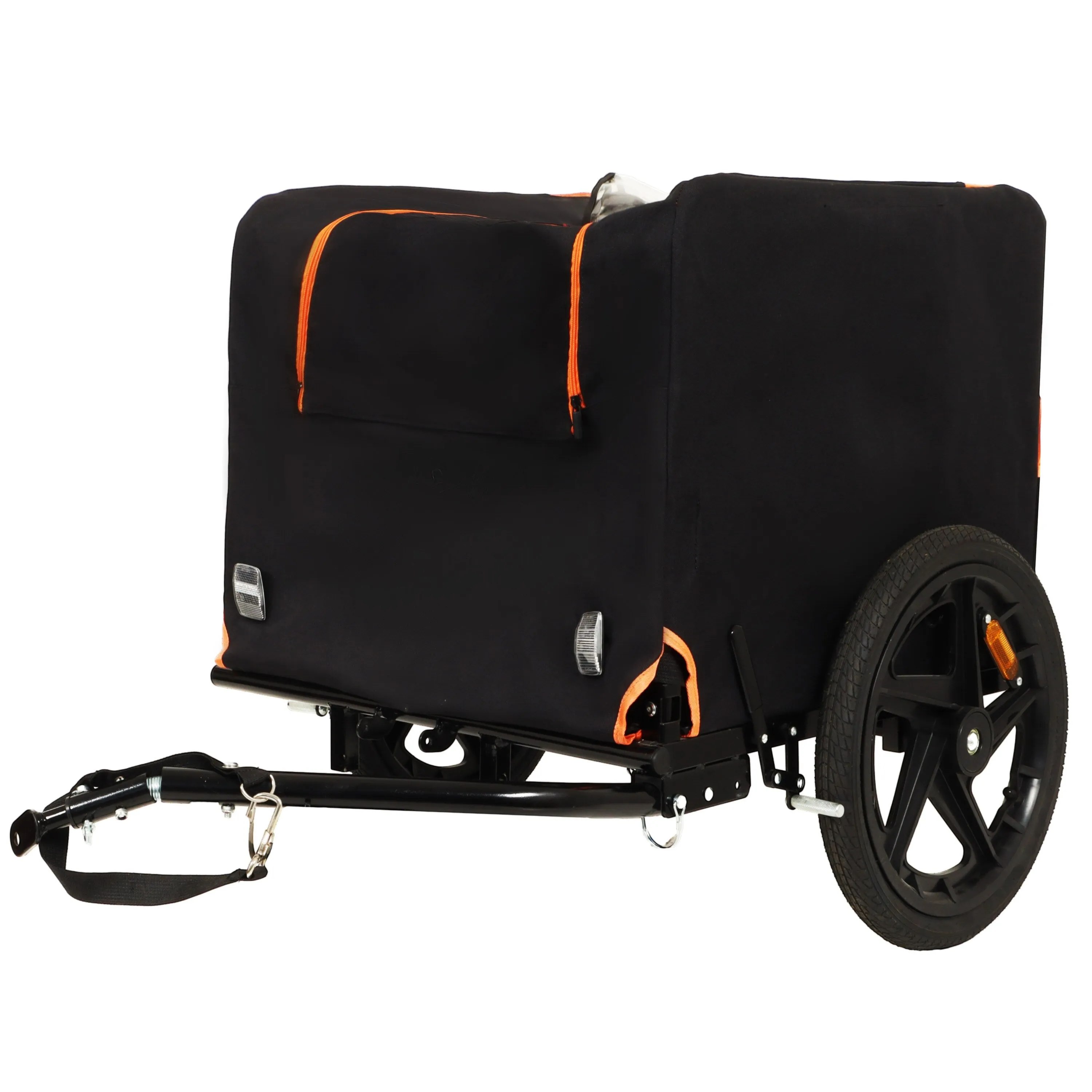 2-in-1 Bike & Pull-Behind Pet Trailer - Convertible Dog/Cat Carrier with Detachable. for Cycling Hand-Pulled