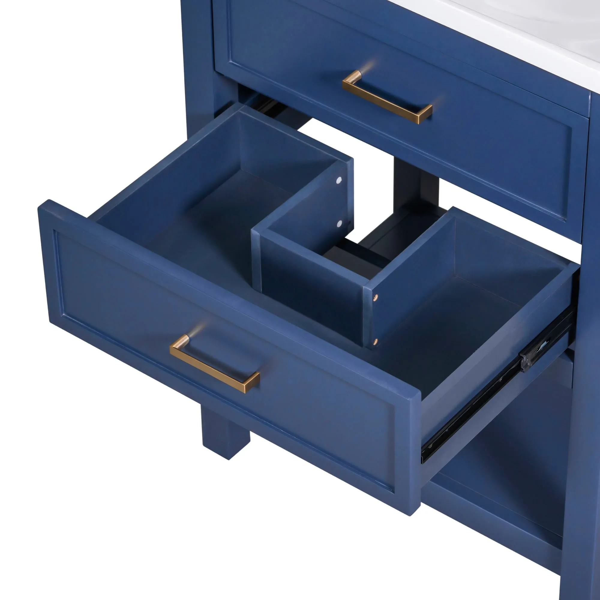 24'' Bathroom Vanity with Top Sink. Modern Bathroom Storage Cabinet with 2 Drawers. Single Sink Bathroom Vanity