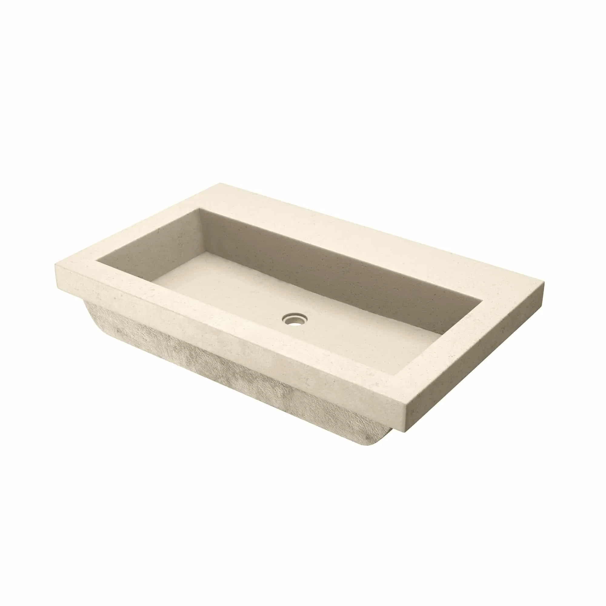 30 NativeStone Trough Drop-in Rectangular Bathroom Sink