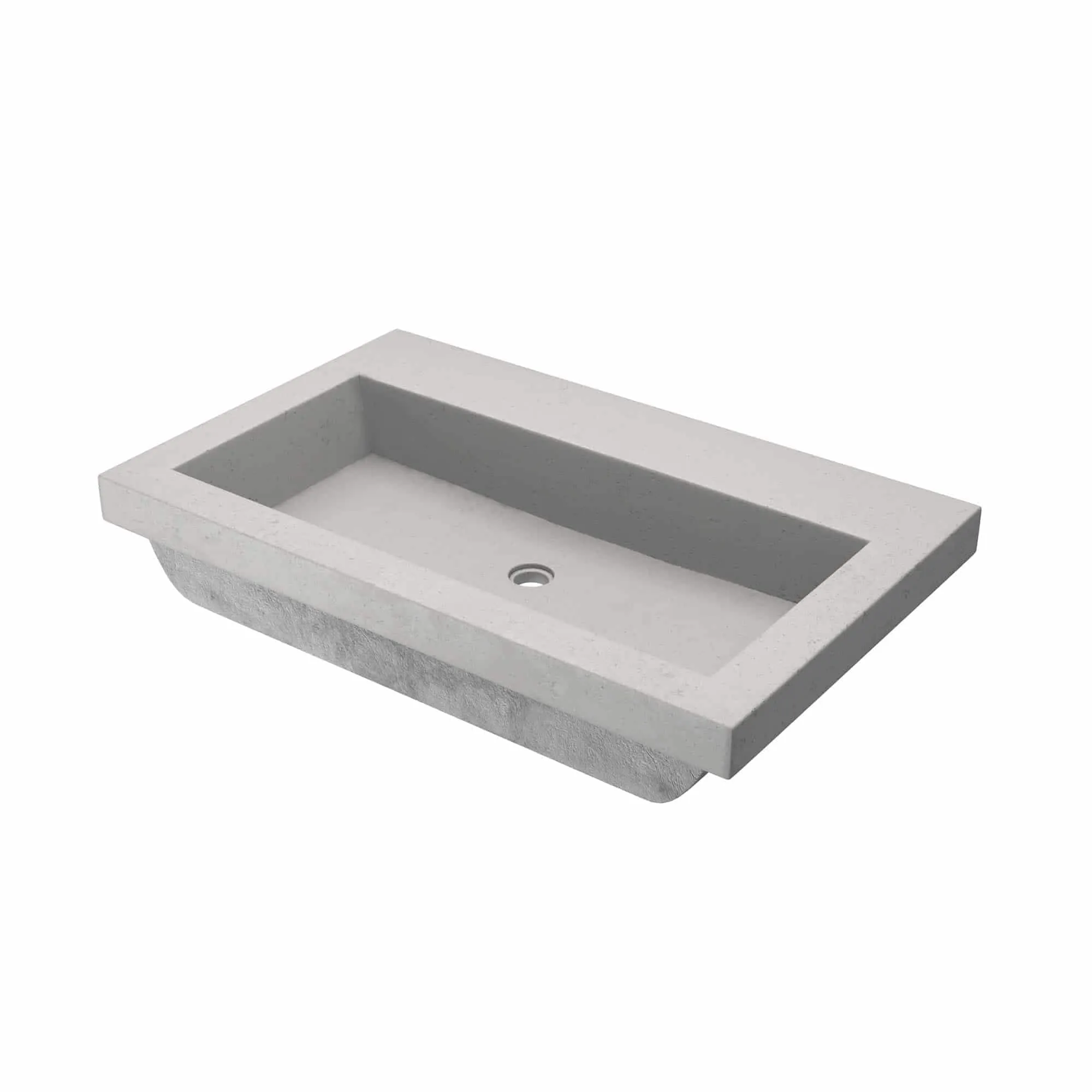 30 NativeStone Trough Drop-in Rectangular Bathroom Sink