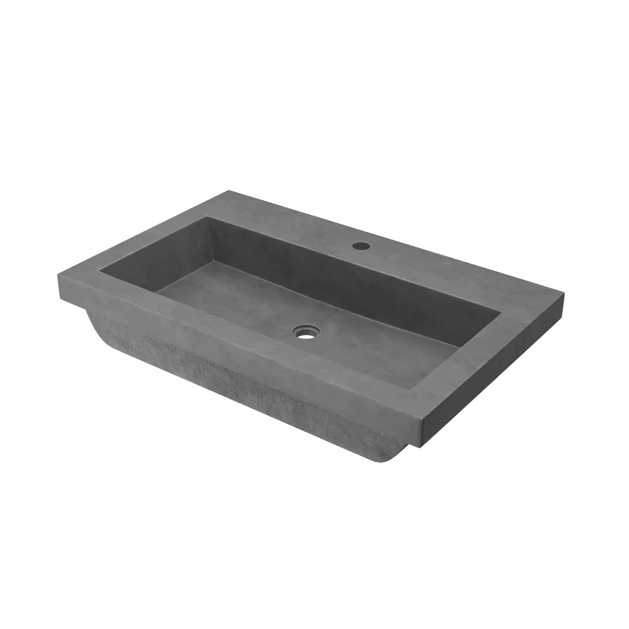 30 NativeStone Trough Drop-in Rectangular Bathroom Sink