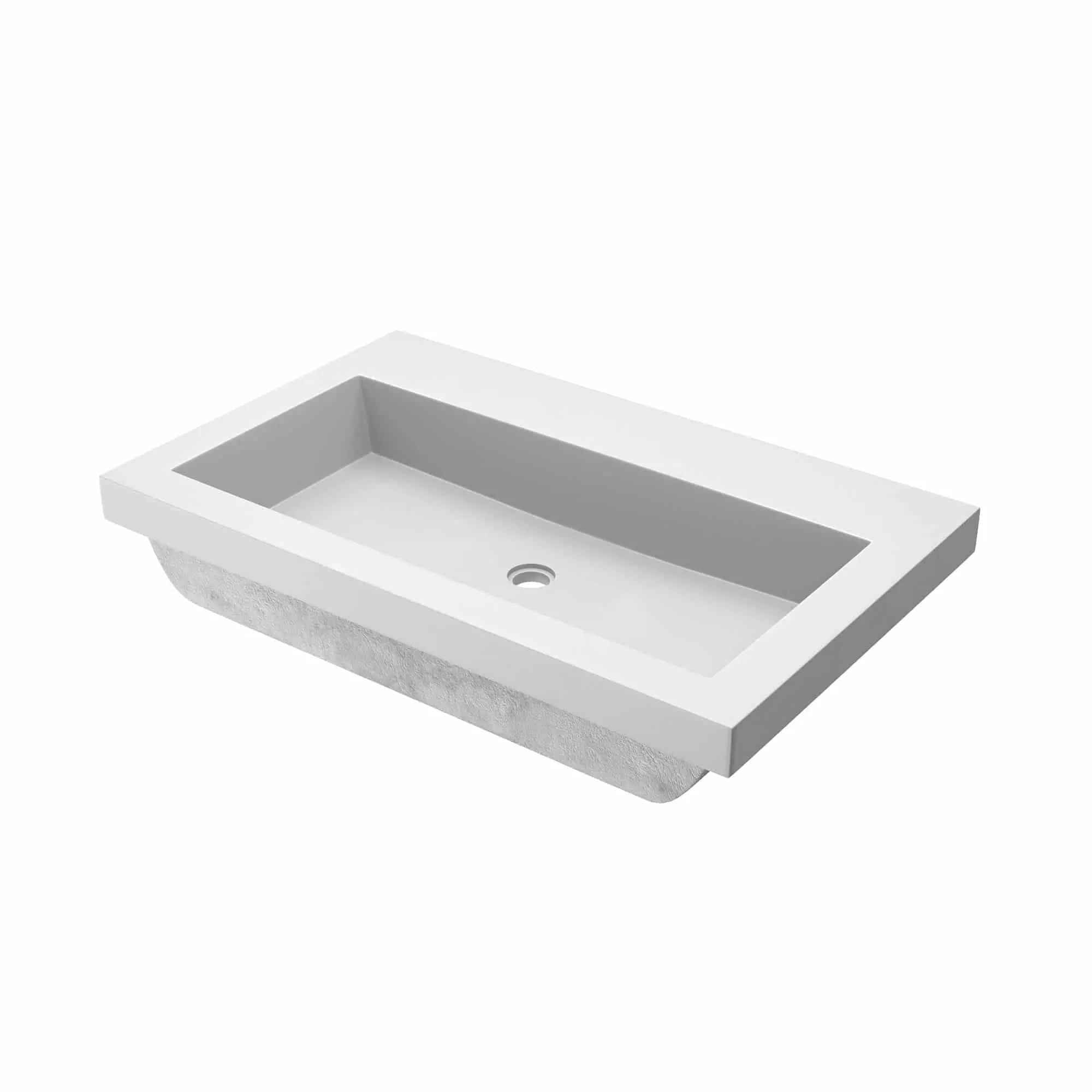 30 NativeStone Trough Drop-in Rectangular Bathroom Sink