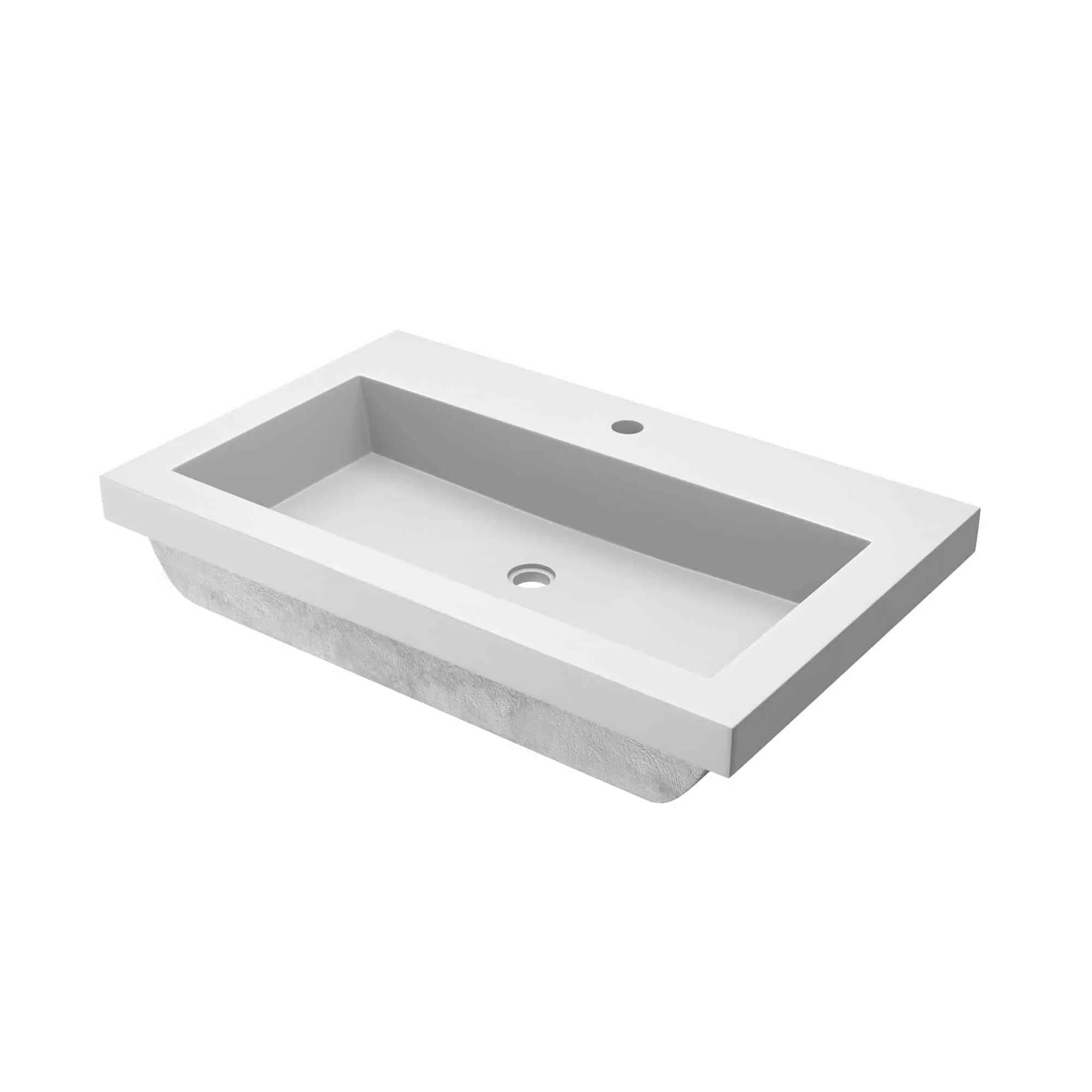 30 NativeStone Trough Drop-in Rectangular Bathroom Sink