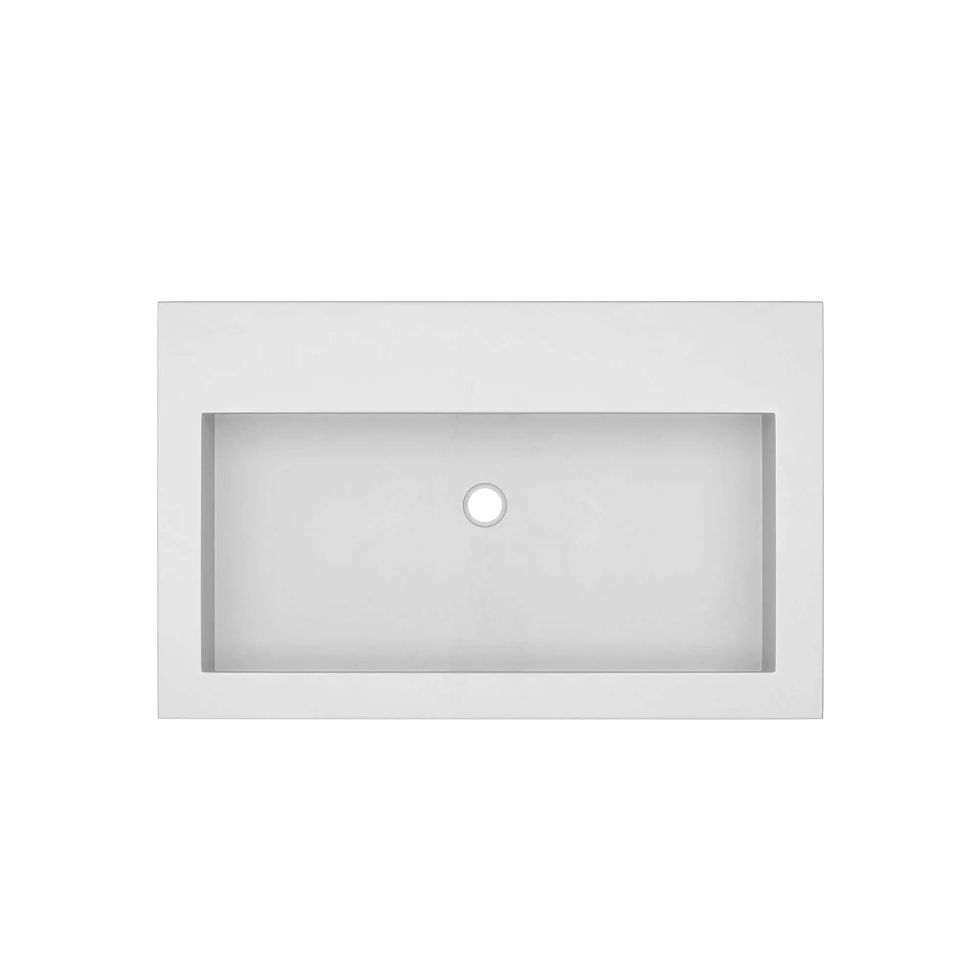 30 NativeStone Trough Drop-in Rectangular Bathroom Sink