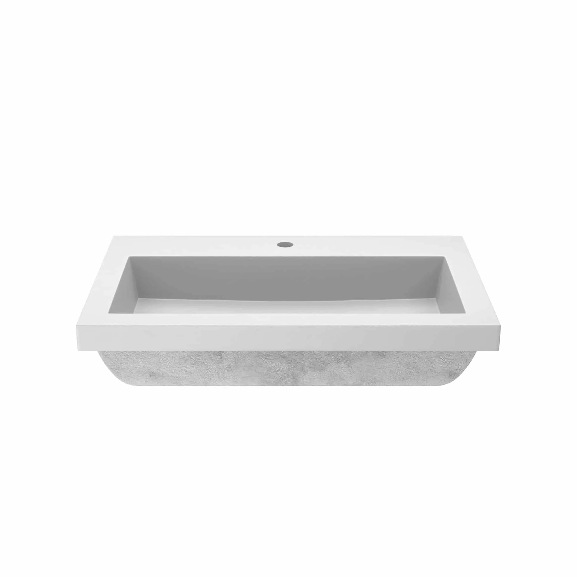 30 NativeStone Trough Drop-in Rectangular Bathroom Sink