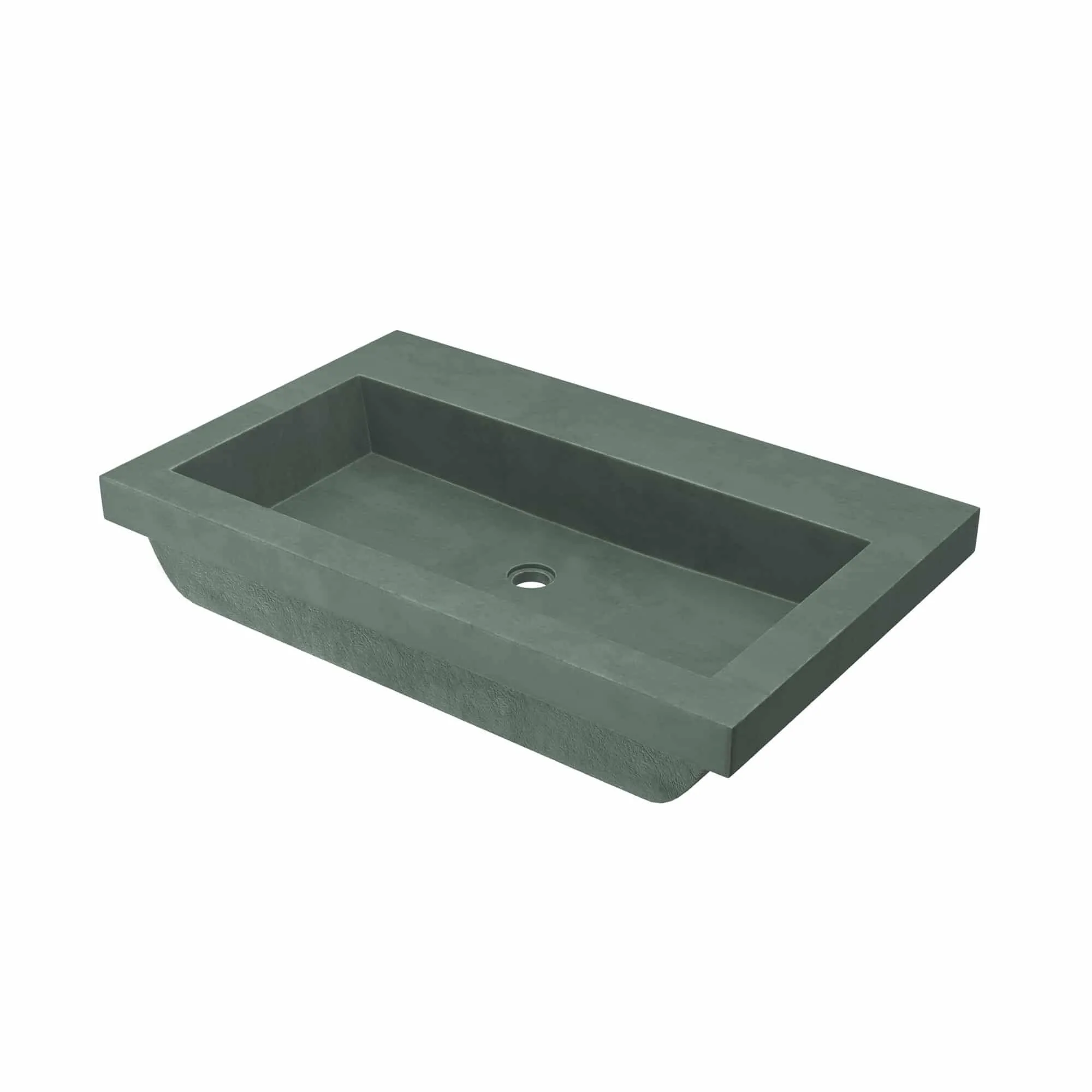30 NativeStone Trough Drop-in Rectangular Bathroom Sink