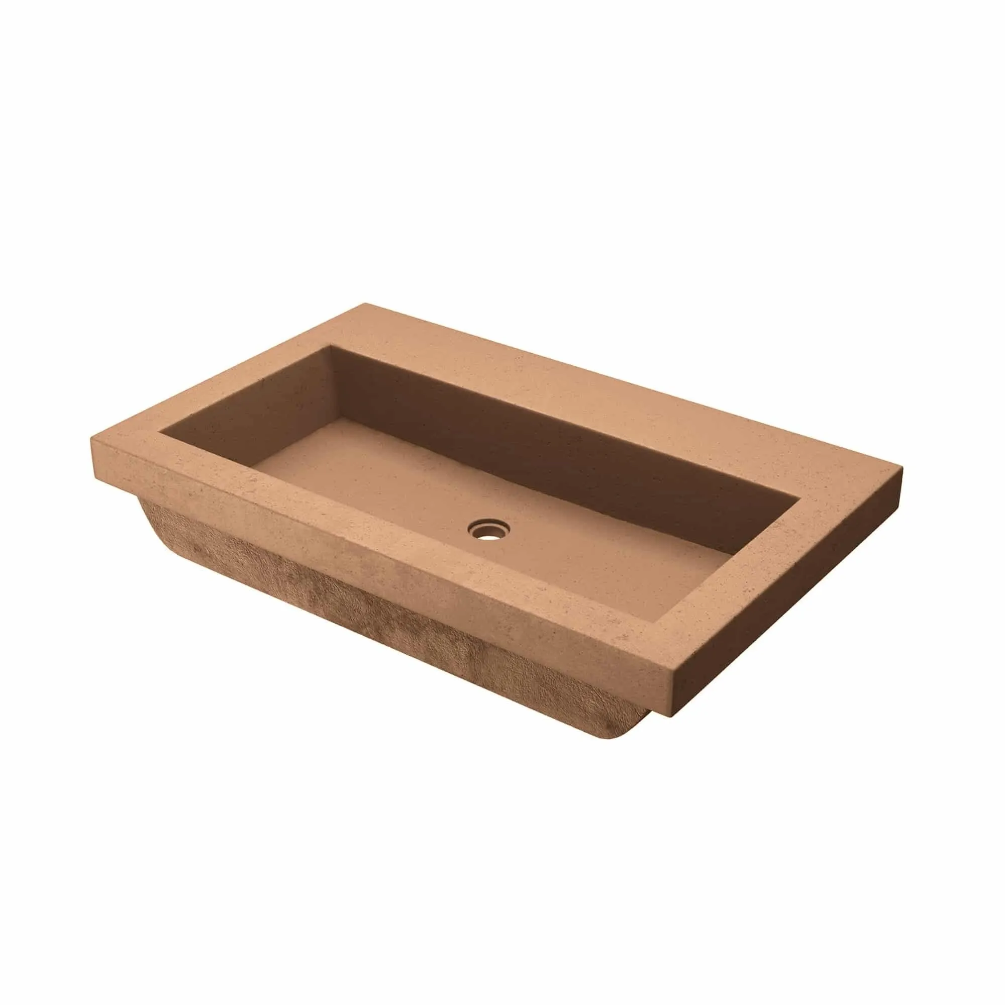 30 NativeStone Trough Drop-in Rectangular Bathroom Sink