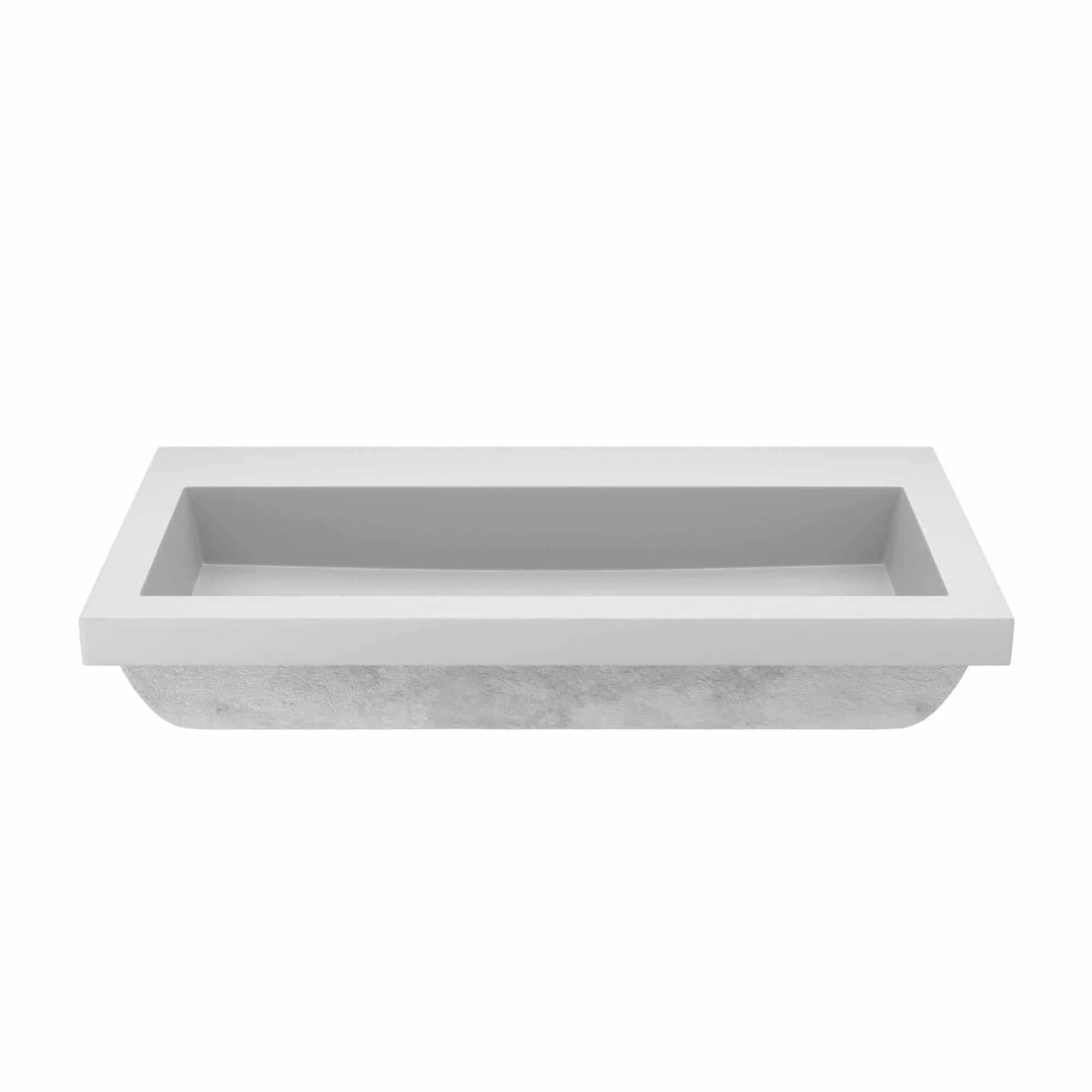 36 NativeStone Trough Drop-in Rectangular Bathroom Sink - 36 x 19 x 5