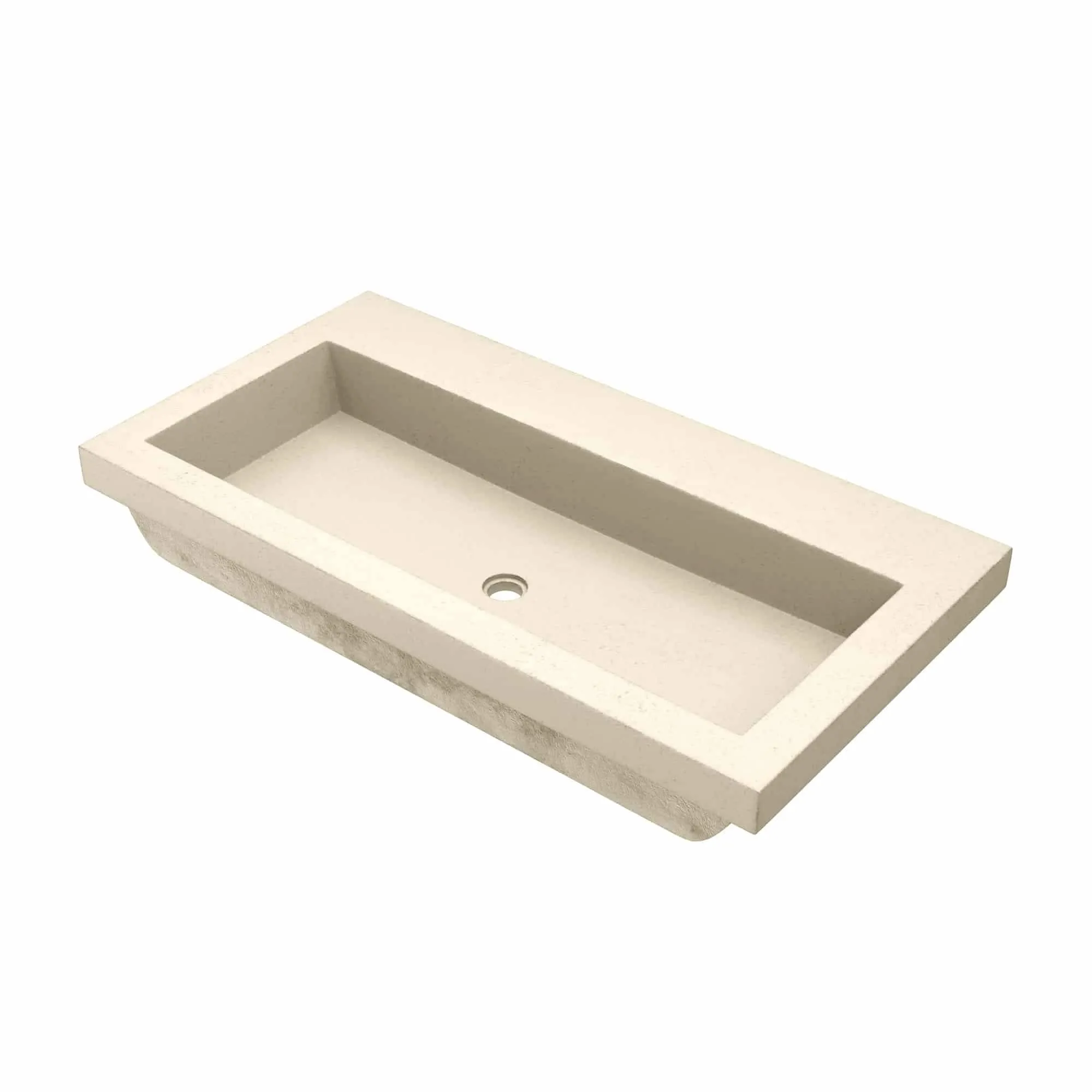 36 NativeStone Trough Drop-in Rectangular Bathroom Sink - 36 x 19 x 5