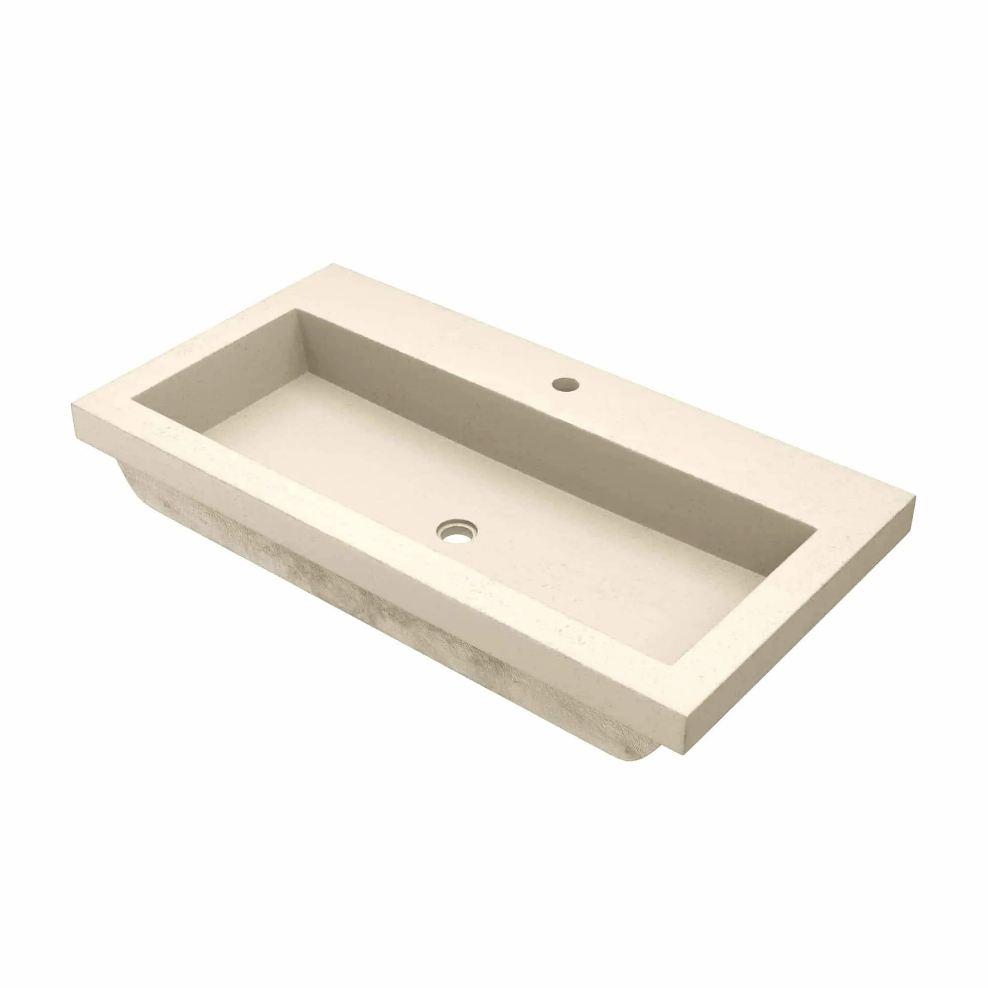 36 NativeStone Trough Drop-in Rectangular Bathroom Sink - 36 x 19 x 5