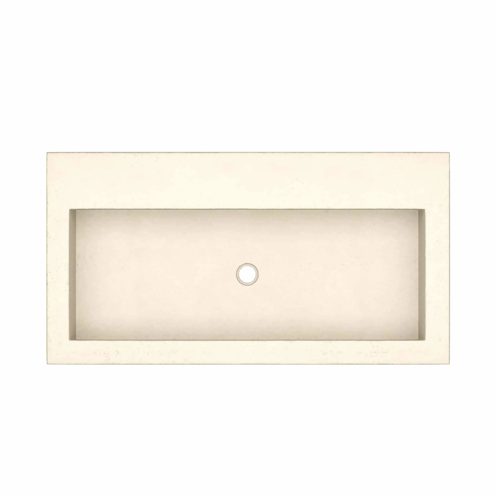 36 NativeStone Trough Drop-in Rectangular Bathroom Sink - 36 x 19 x 5