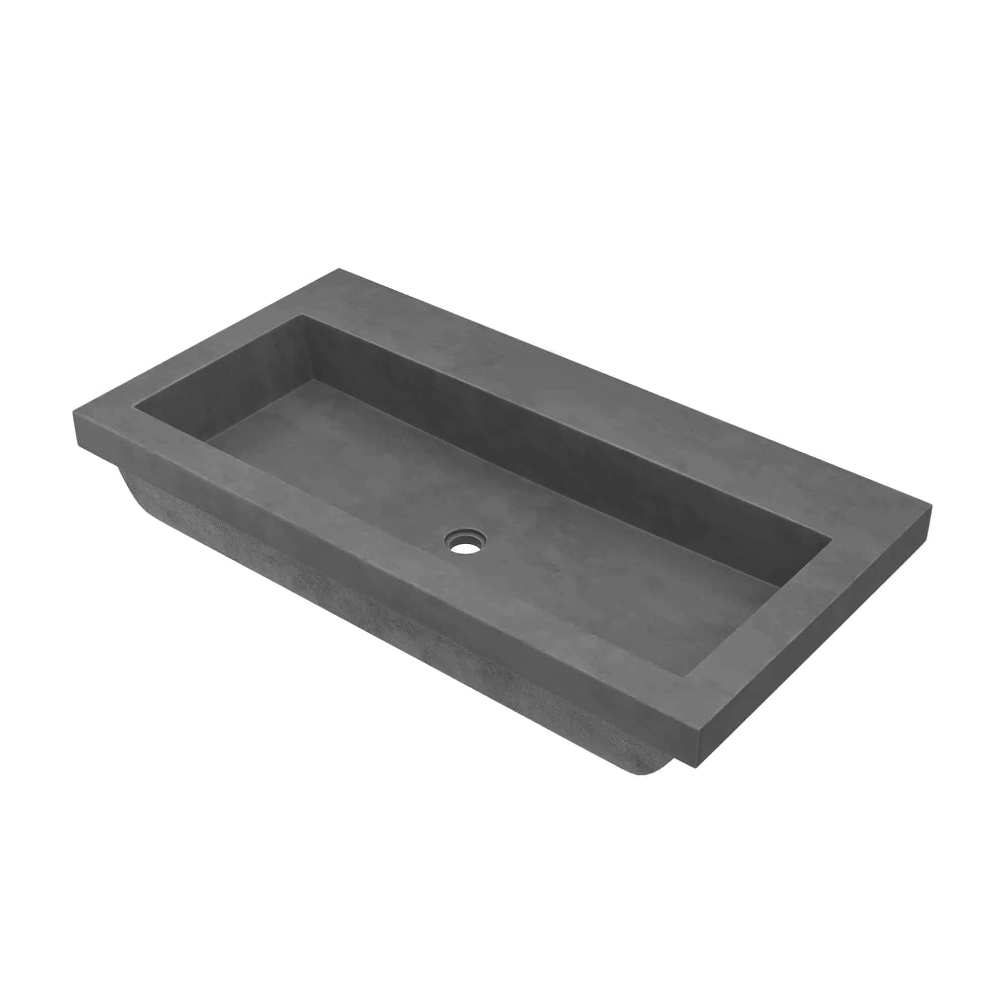 36 NativeStone Trough Drop-in Rectangular Bathroom Sink - 36 x 19 x 5