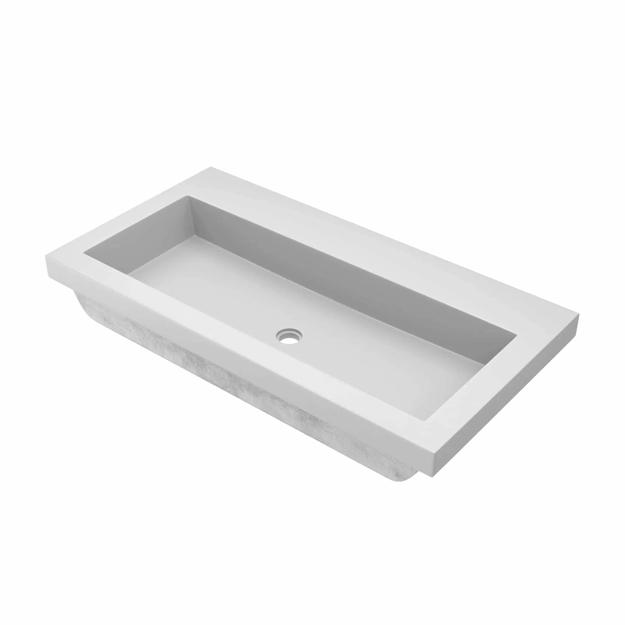 36 NativeStone Trough Drop-in Rectangular Bathroom Sink - 36 x 19 x 5