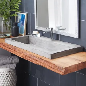 36 NativeStone Trough Drop-in Rectangular Bathroom Sink - 36 x 19 x 5