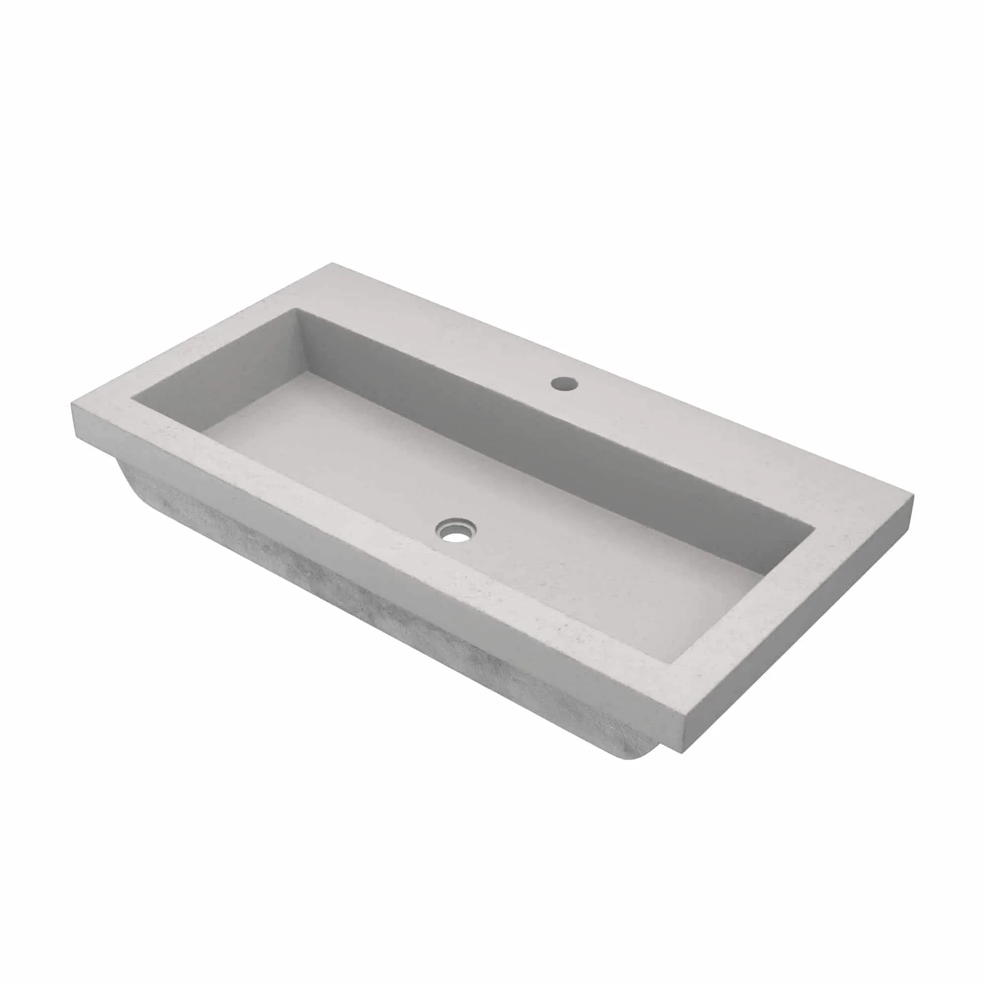 36 NativeStone Trough Drop-in Rectangular Bathroom Sink - 36 x 19 x 5