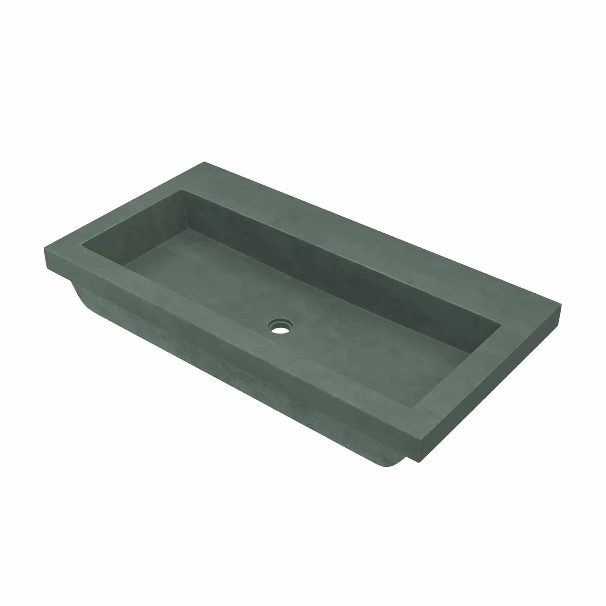 36 NativeStone Trough Drop-in Rectangular Bathroom Sink - 36 x 19 x 5