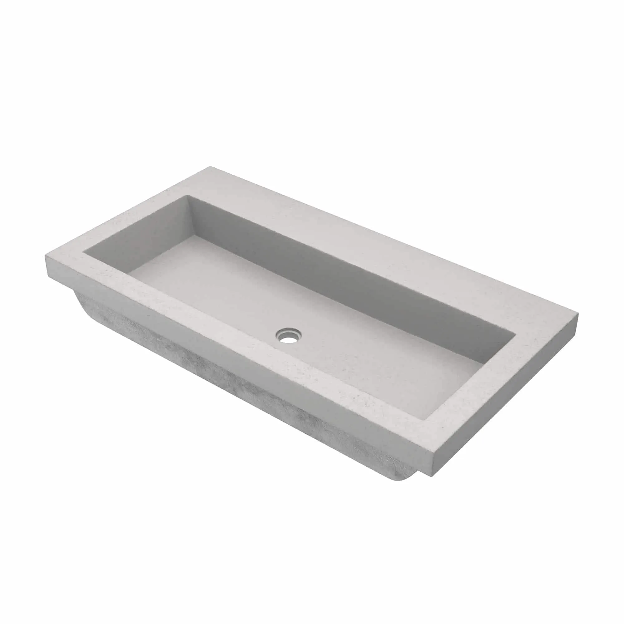 36 NativeStone Trough Drop-in Rectangular Bathroom Sink - 36 x 19 x 5