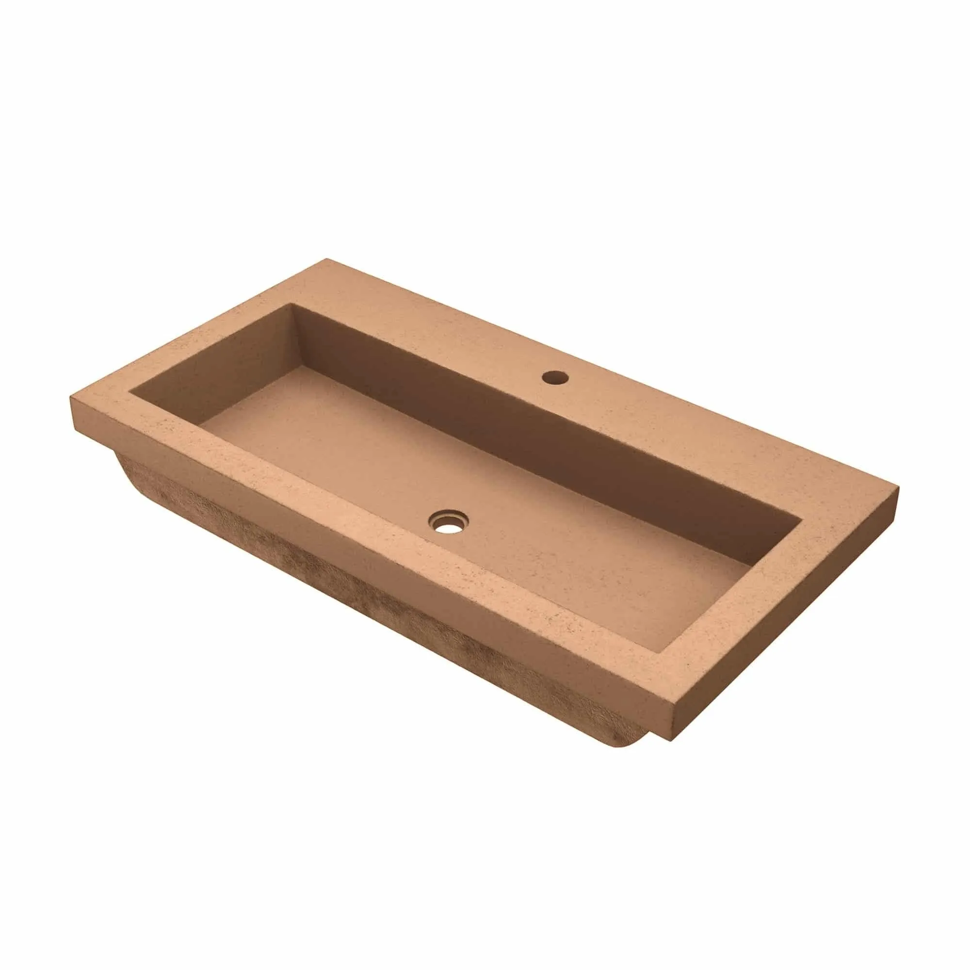 36 NativeStone Trough Drop-in Rectangular Bathroom Sink - 36 x 19 x 5