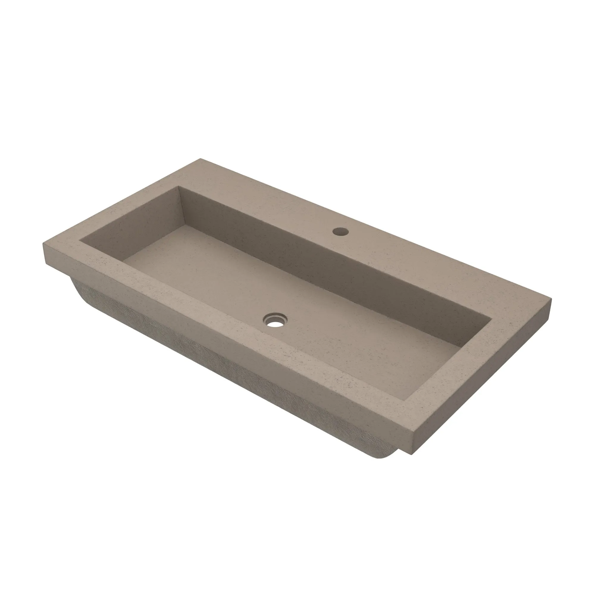 36 NativeStone Trough Drop-in Rectangular Bathroom Sink - 36 x 19 x 5
