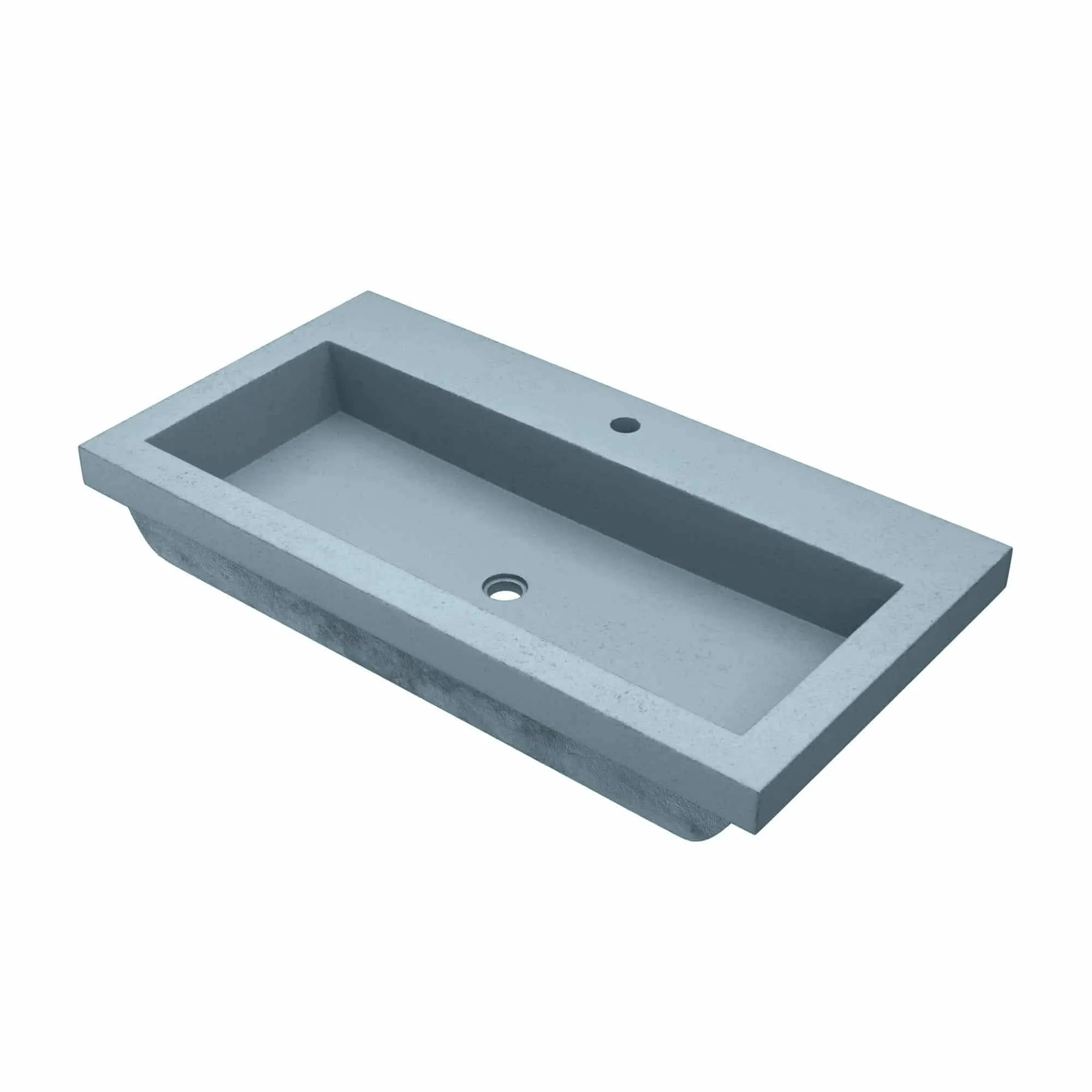 36 NativeStone Trough Drop-in Rectangular Bathroom Sink - 36 x 19 x 5