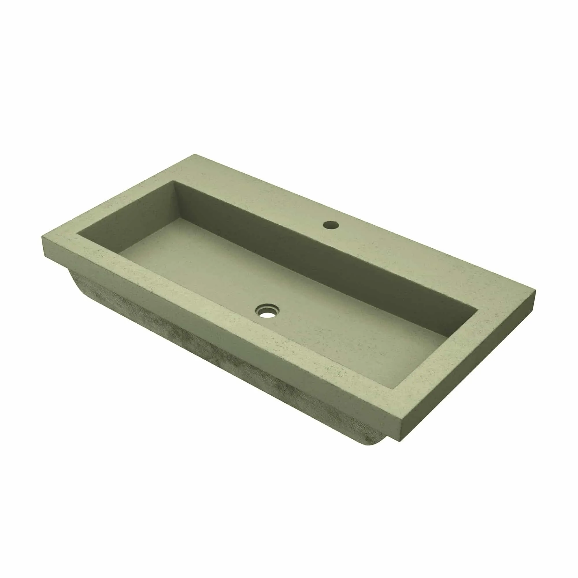 36 NativeStone Trough Drop-in Rectangular Bathroom Sink - 36 x 19 x 5