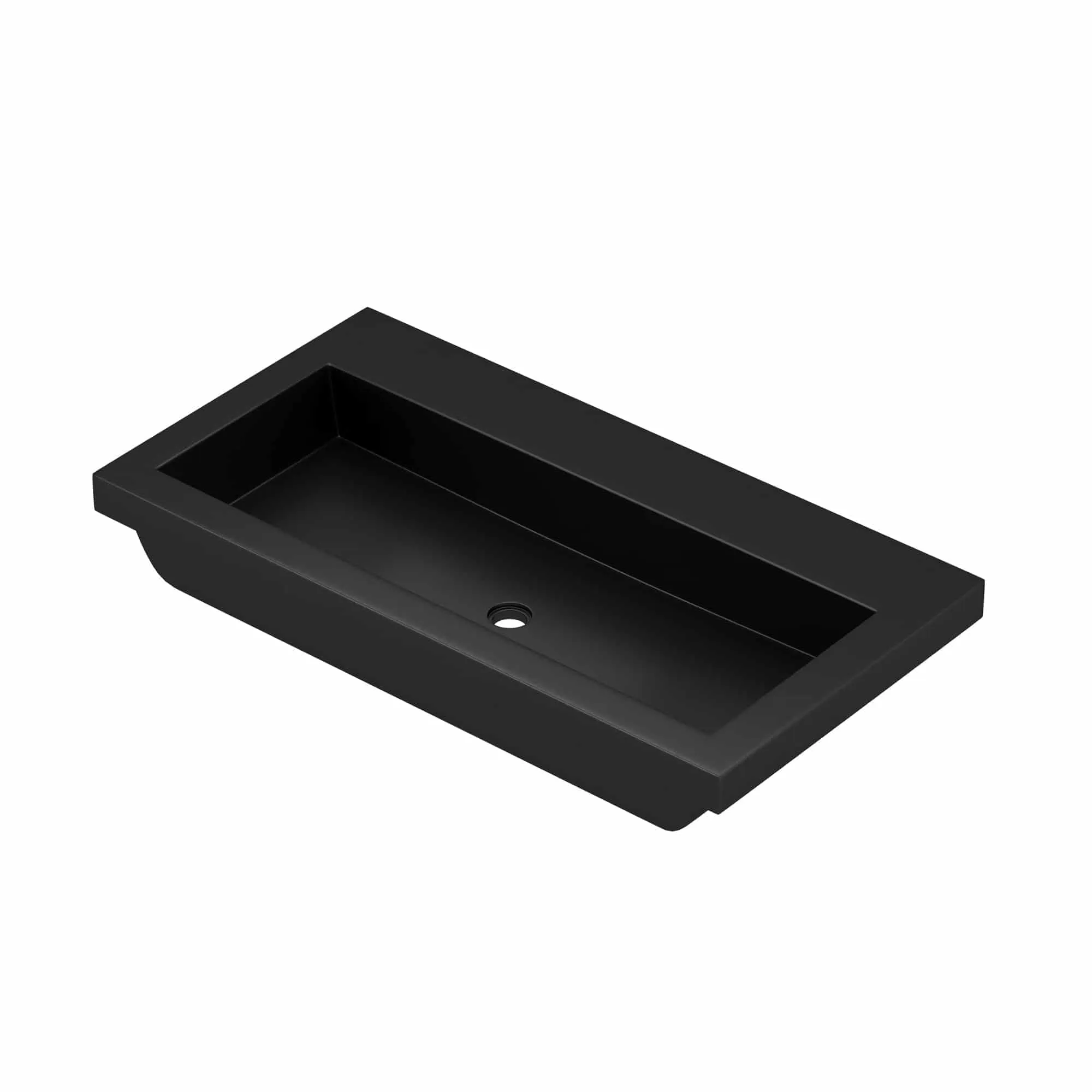 36 NativeStone Trough Drop-in Rectangular Bathroom Sink - 36 x 19 x 5