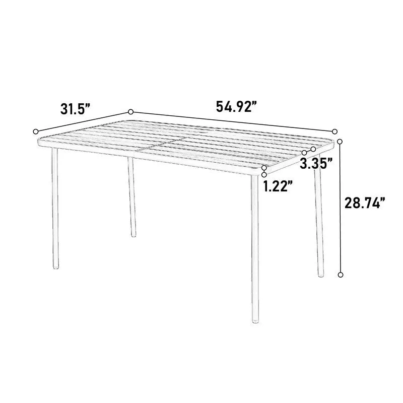 7-Piece Patio Dining Set - Plastic Chairs & Steel Table. Outdoor Garden Furniture