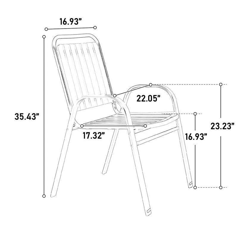 7-Piece Patio Dining Set - Plastic Chairs & Steel Table. Outdoor Garden Furniture