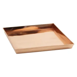 Achla Designs Decorative Square Stainless Steel Tray. Copper Plated Finish