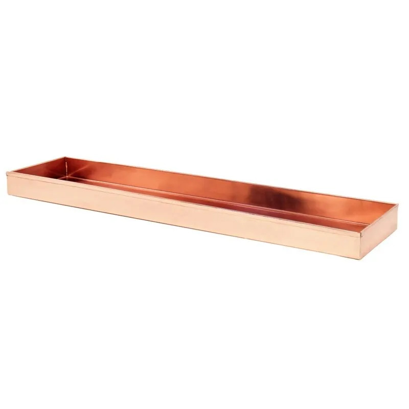 Achla Designs Long Decorative Stainless Steel Tray. Polished Copper Plated
