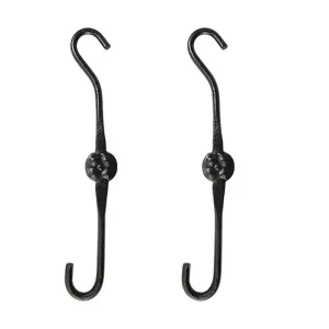 Achla Designs Set of 2 Double Ended Extender Hook Hangers. Black Powder Coat Finish