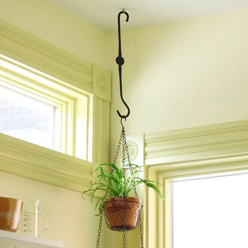 Achla Designs Set of 2 Double Ended Extender Hook Hangers. Black Powder Coat Finish