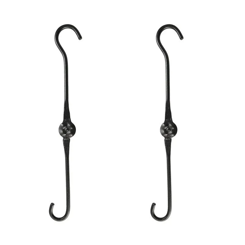 Achla Designs Set of 2 Double Ended Extender Hook Hangers. Black Powder Coat Finish