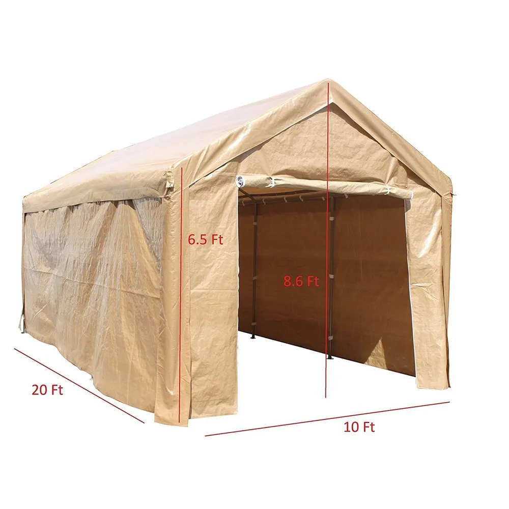ALEKO 10 x 20 Heavy Duty Outdoor Carport Gazebo Canopy Tent with Sidewalls
