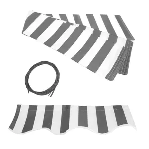 ALEKO Replacement Fabric for Patio Retractable 6.5 x 5 ft Awning Grey/White