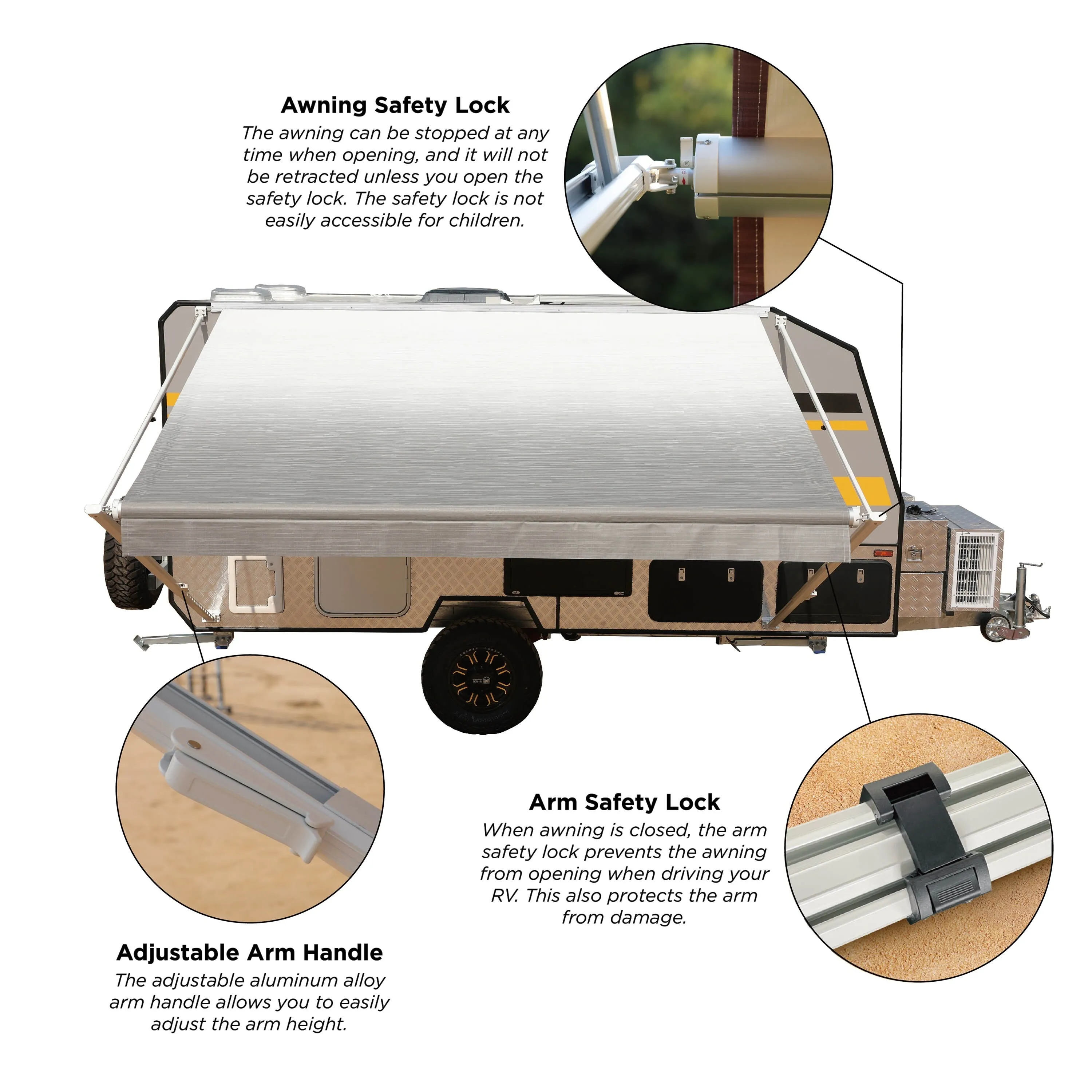 ALEKO Retractable 15'X8' RV or Home Patio Canopy Awning