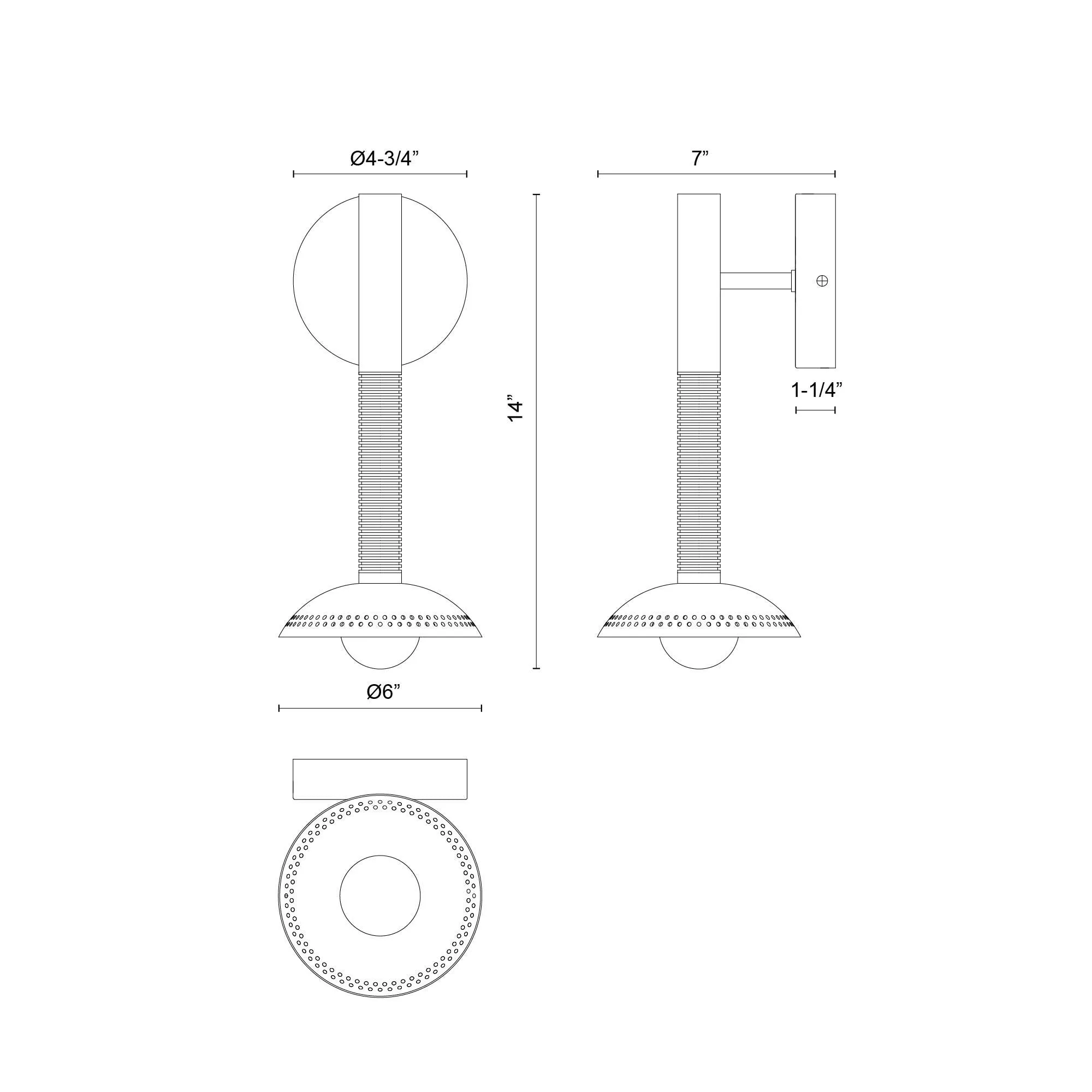 Alora Lighting WV616114-UNV Arden 14 Tall LED Bathroom Sconce with