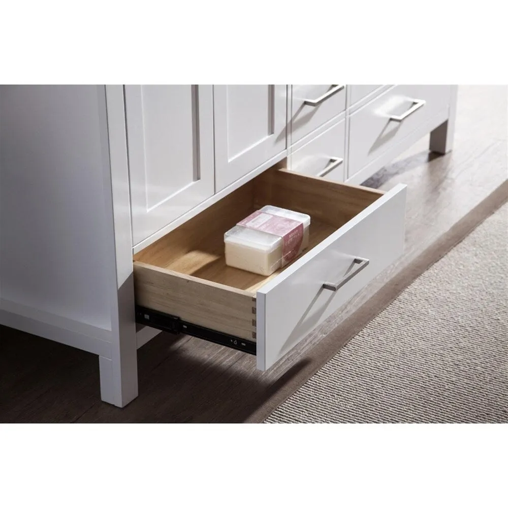 Ariel Cambridge 61 Double Sink Vanity Set In White