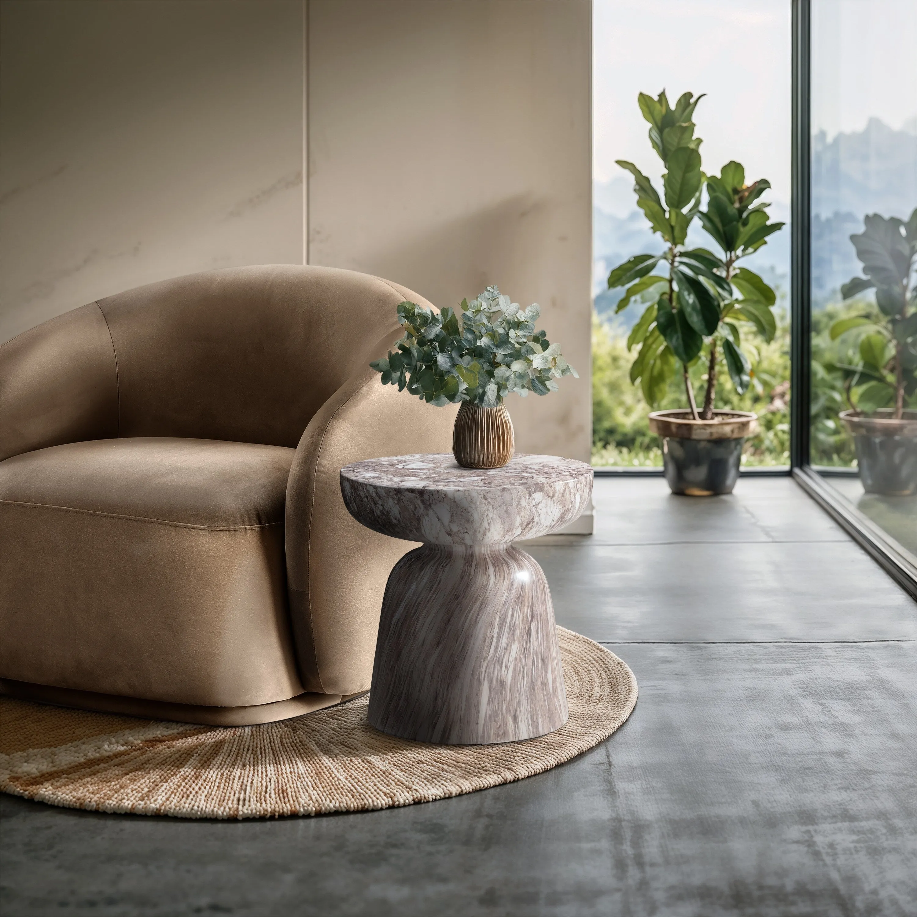 Avellino Finished Concrete Indoor/Outdoor End Table