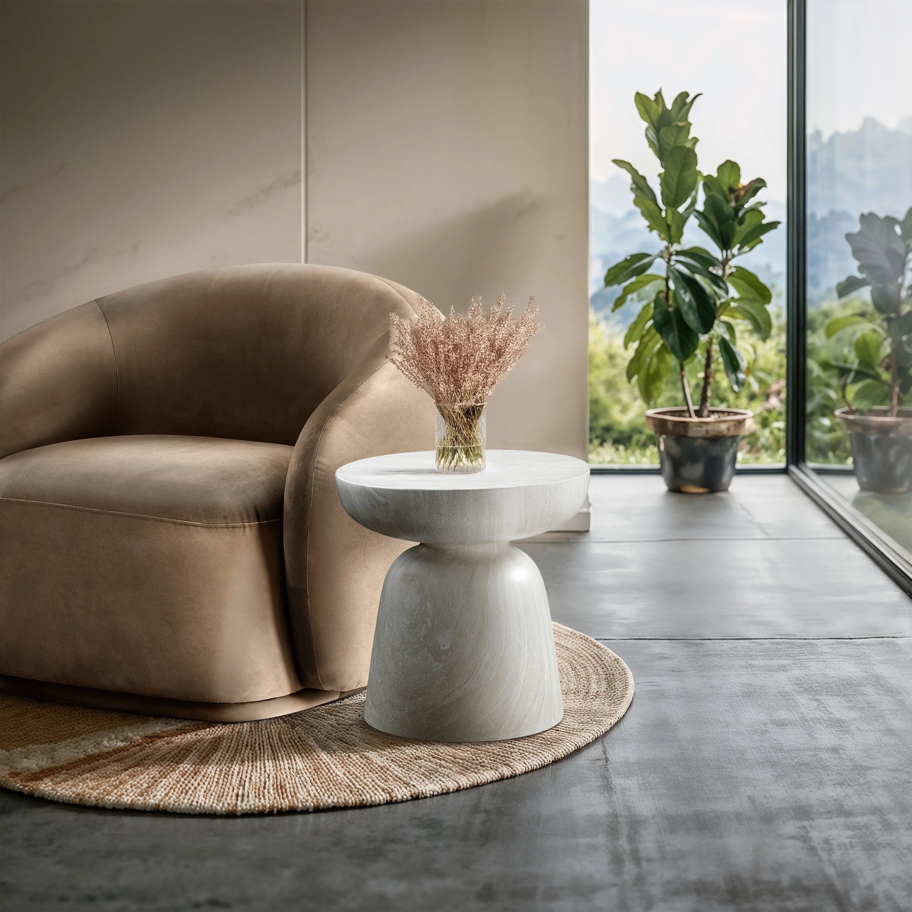 Avellino Finished Concrete Indoor/Outdoor End Table