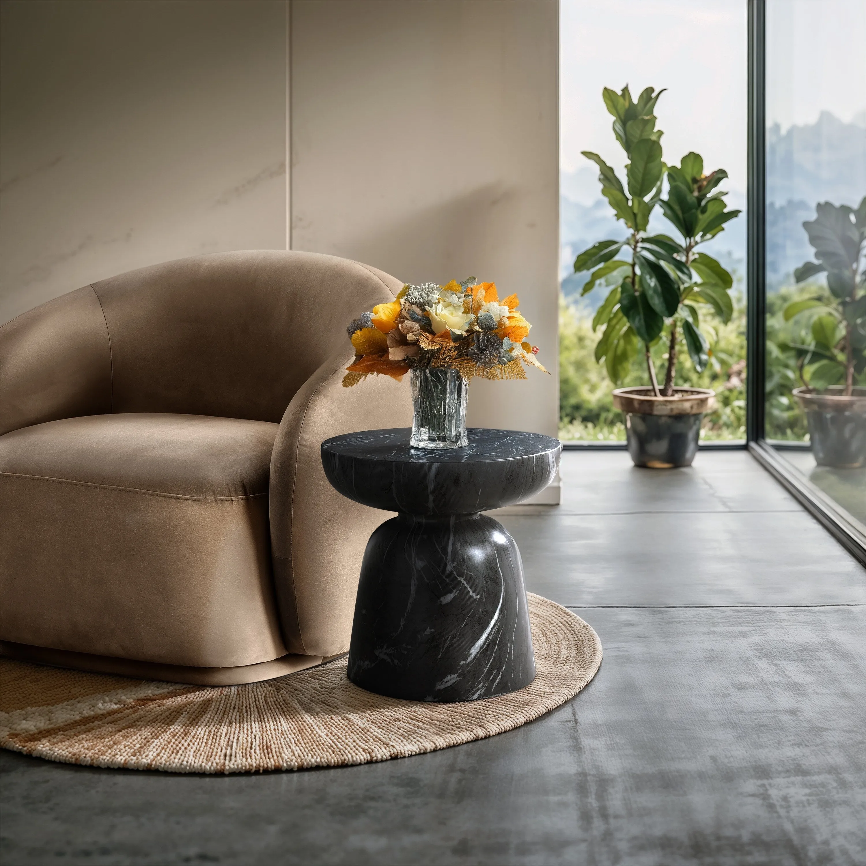 Avellino Finished Concrete Indoor/Outdoor End Table