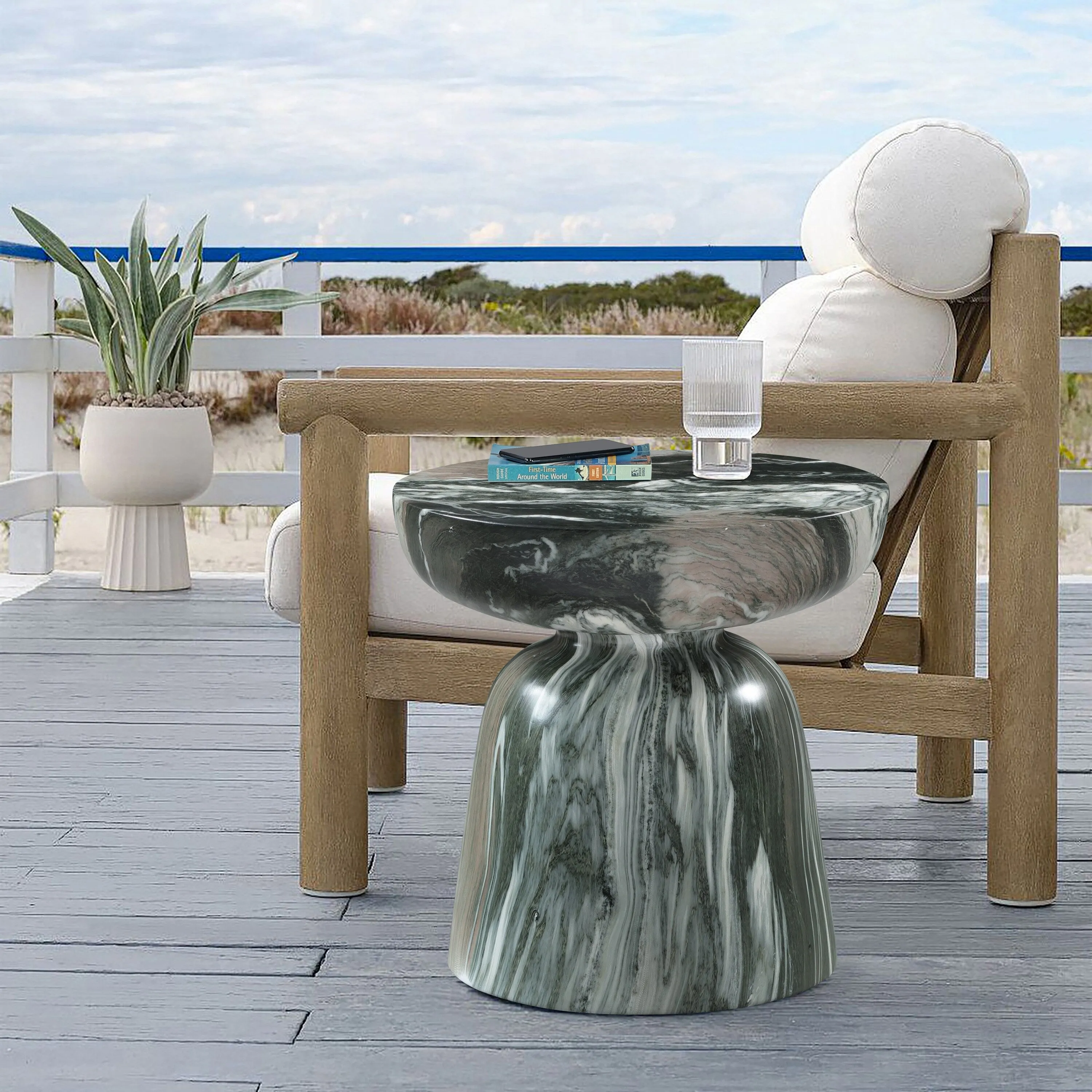 Avellino Finished Concrete Indoor/Outdoor End Table